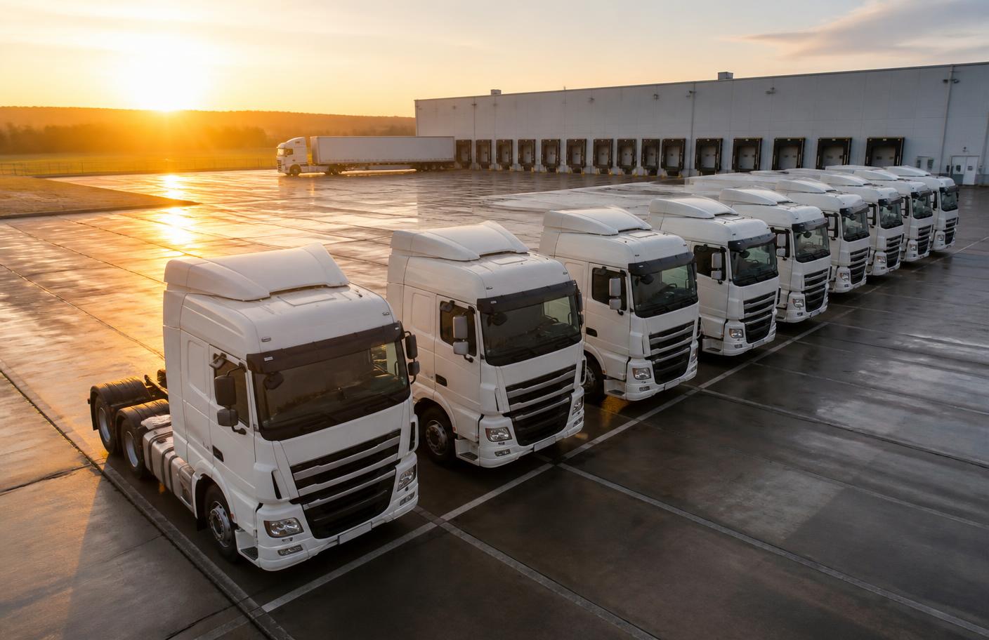 Rexaco fleet lined up at the depot